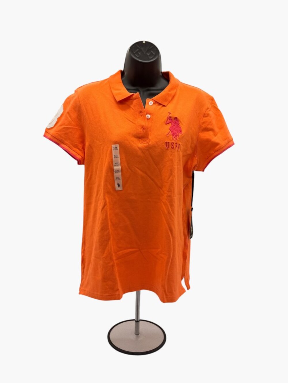 NWT US Polo Association XXL Orange Polo Shirt w/Embroidery